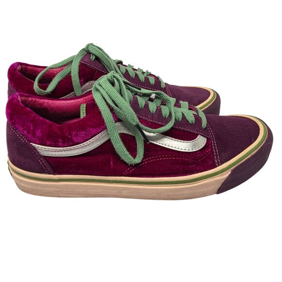 Vans Old Skool Sinners Club Sneakers Red Velvet US Mens 10 Retro Style - Picture 3 of 7